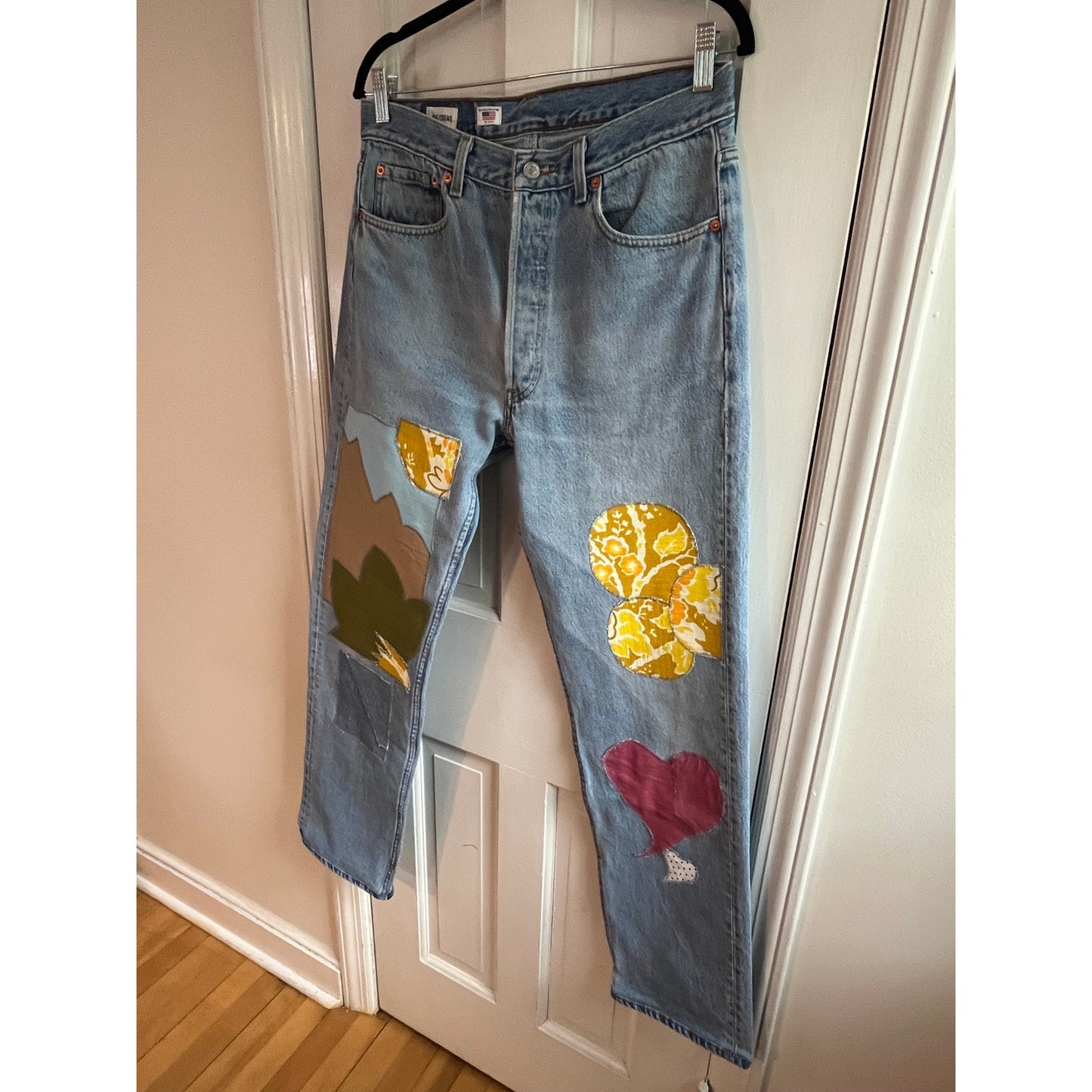 RE/DONE Levi’s Patched Up 501 Jeans Sz 33 - NWT Grail Indigo Floral Patchwork 💎