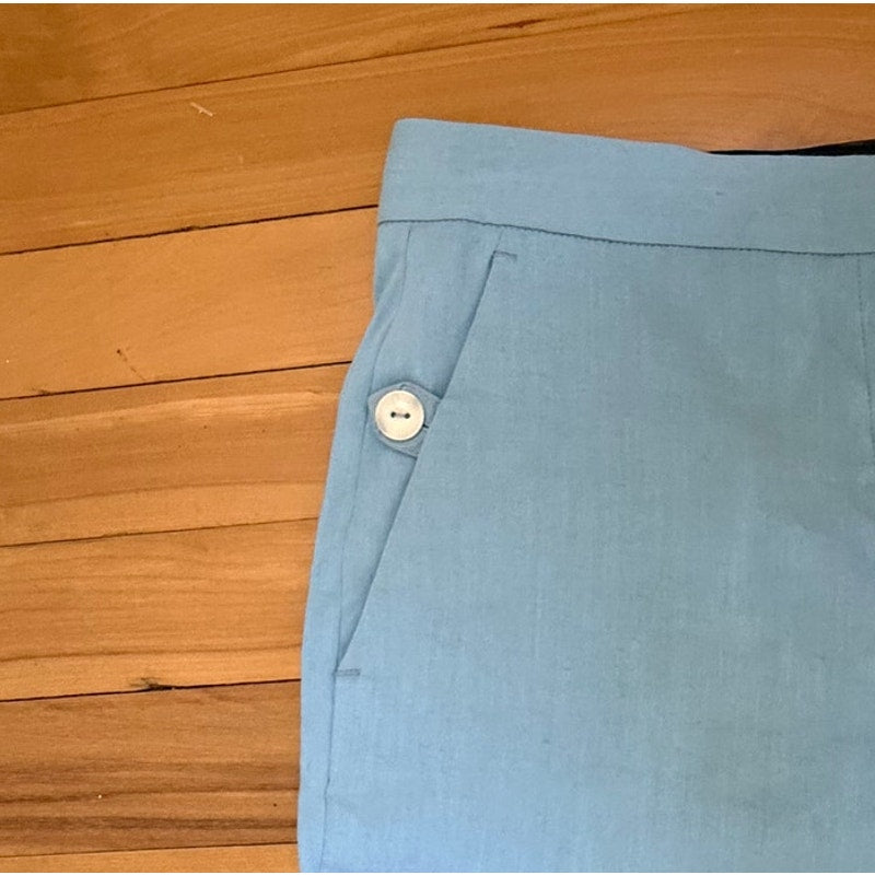 rag & bone Light Blue Linen Tapered Ankle Pants Size 2 EUC Designer