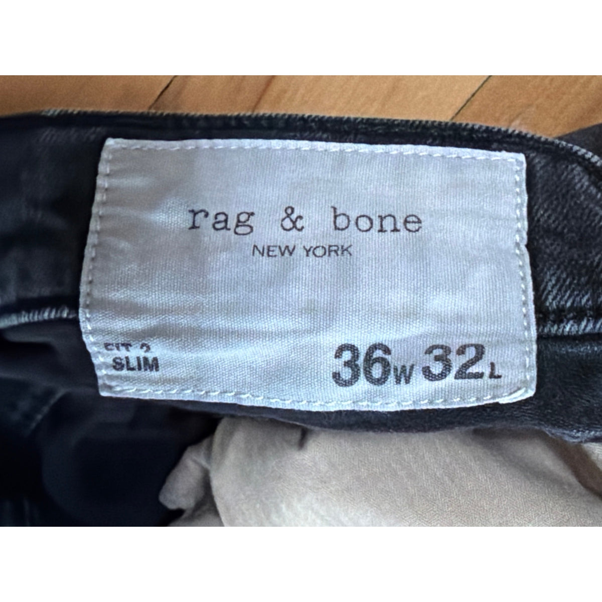- Rag & Bone Men's Size 36 x 32 L Black "Fit 2" Black Jeans