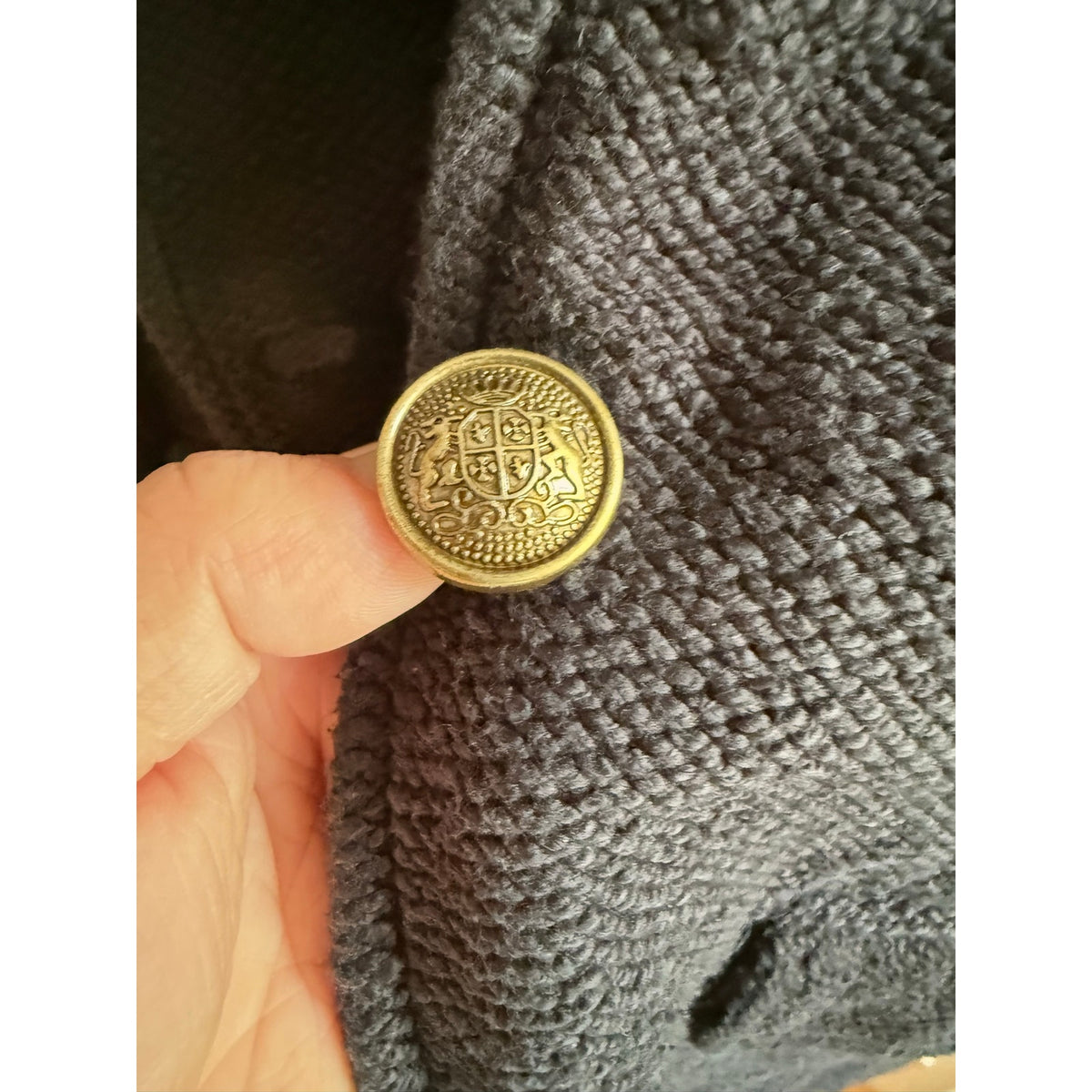 Maeve Anthropologie Black Blazer Jacket Womens Small S Knit Gold Button EUC