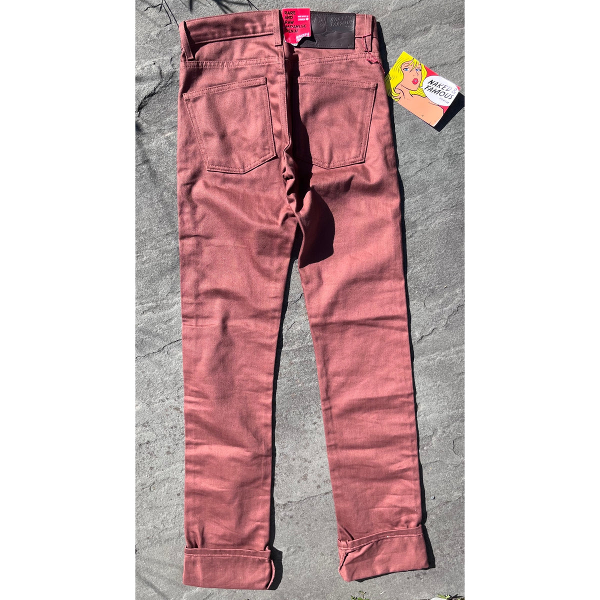 Naked & Famous Skinny Guy Rust Japanese Selvedge Chino Jeans Size 28x37 NWT