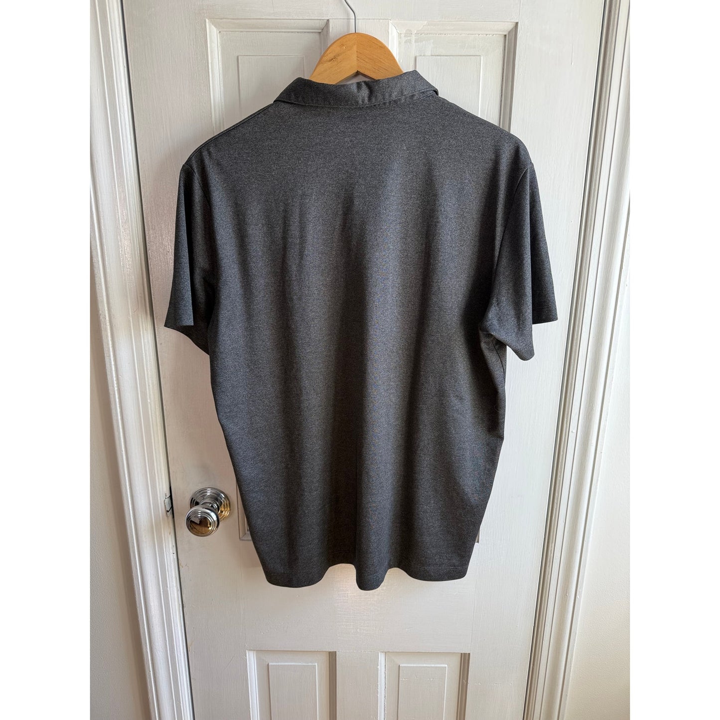 Theory Men's Heather Gray Short Sleeve Polo Shirt Size XL EUC