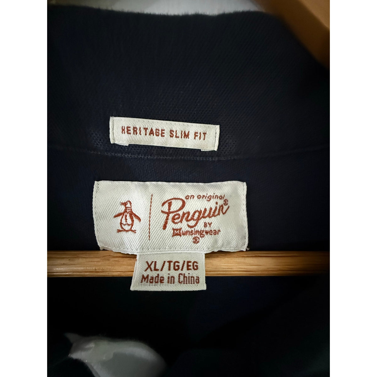 Original Penguin Heritage Slim Fit Pocket Polo Shirt Mens XL Black Contrast Trim