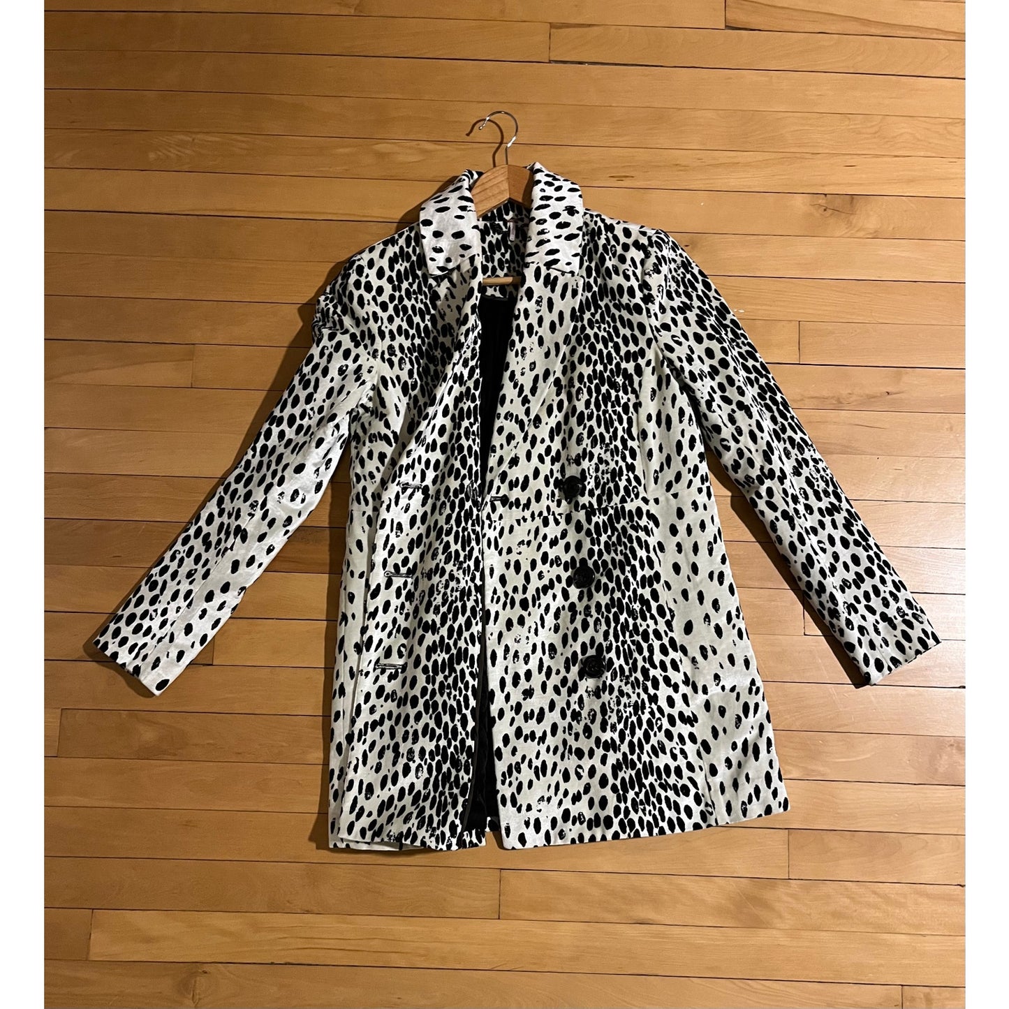 Free People - Black/White Leopard Print Coat - X Small