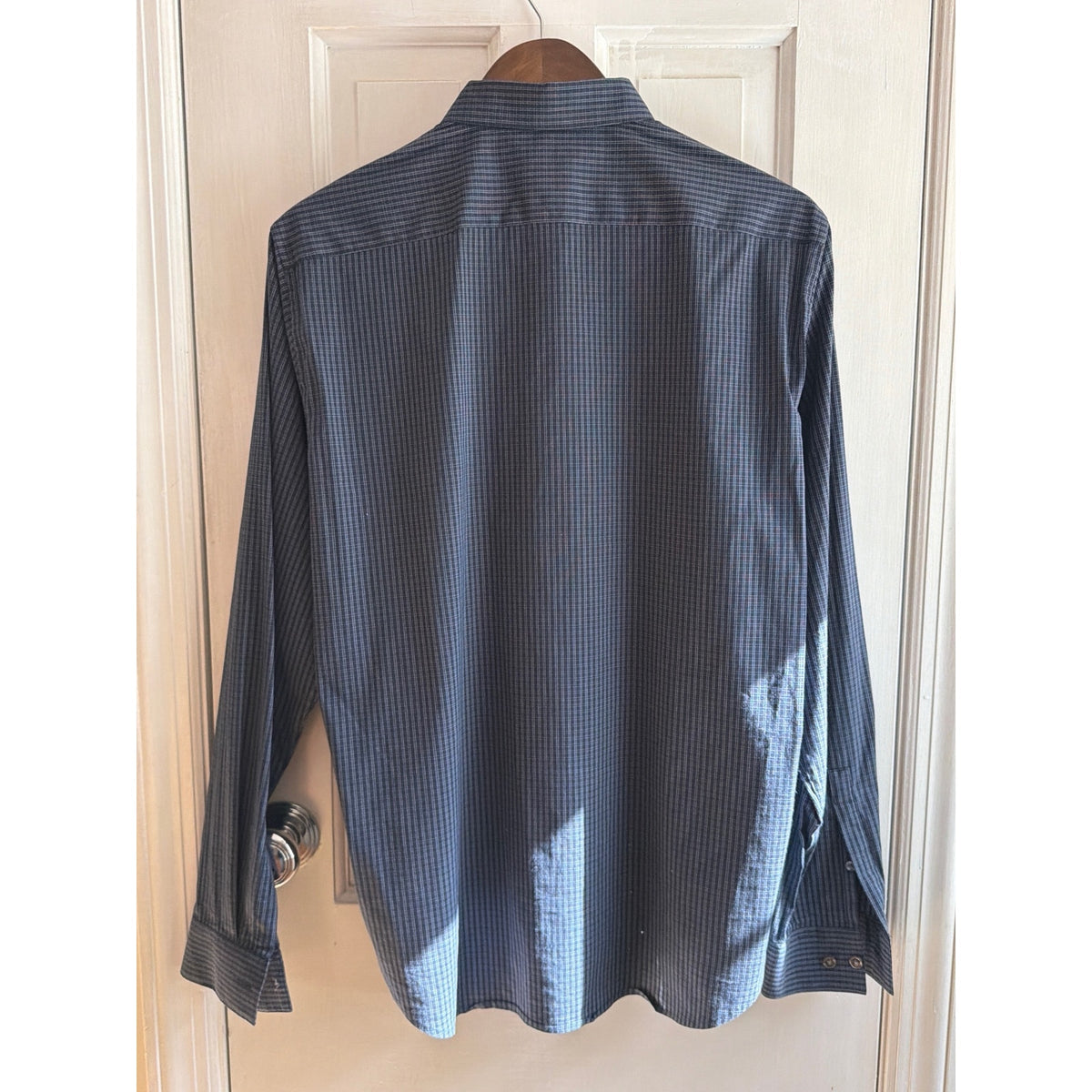 Theory Black Shirt Button Down Twill Mens Medium M Solid Luxury Clean EUC