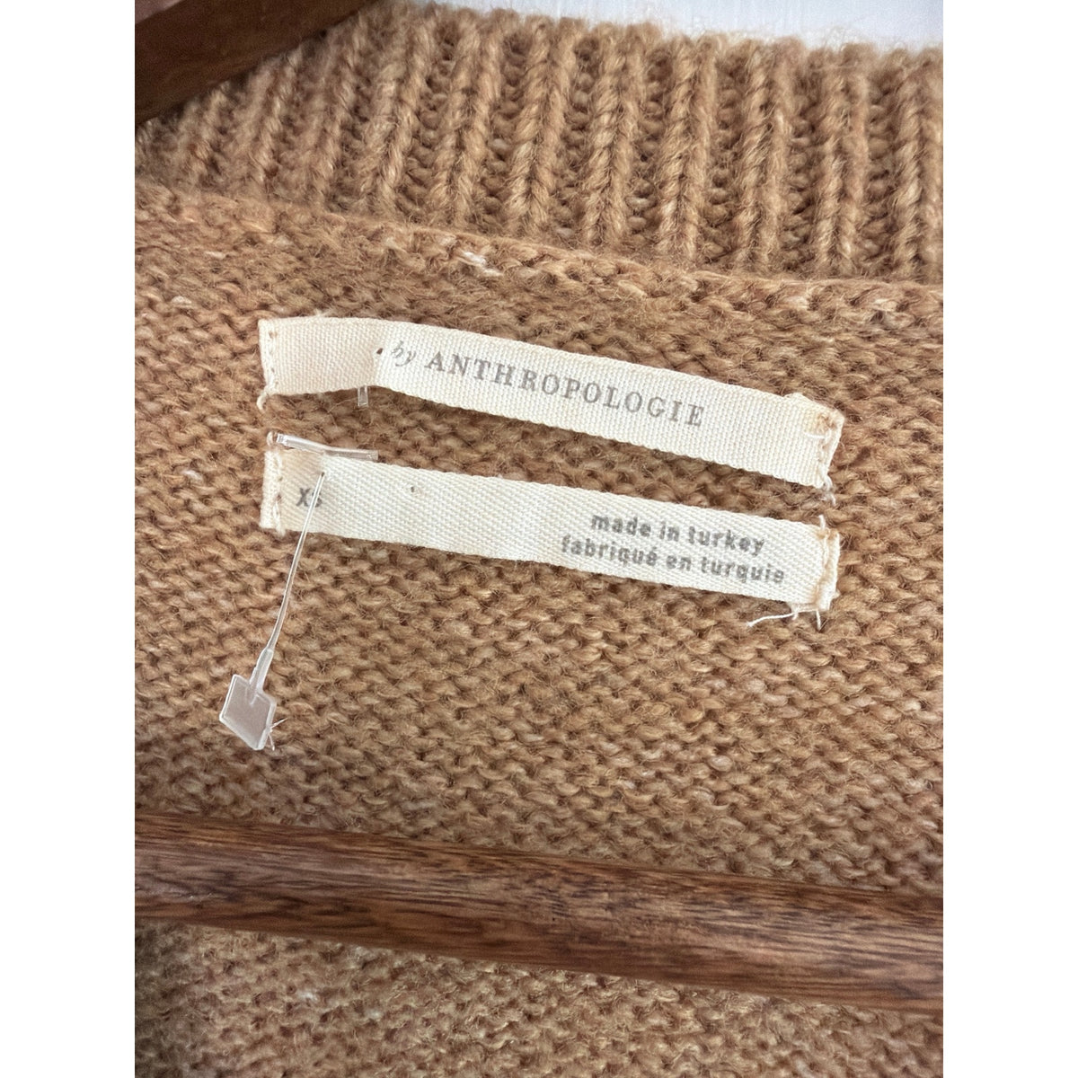 Maeve Anthropologie Neutral Checkered Knit Oversized Sweater Vest NWT S