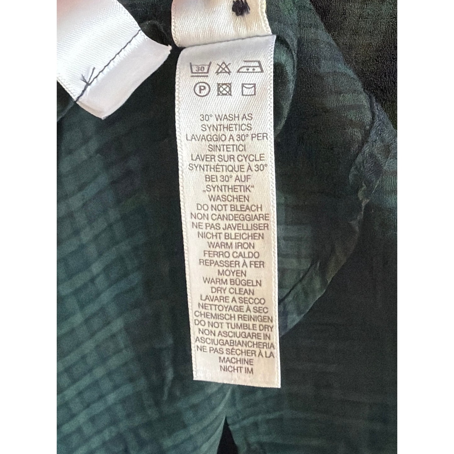 Paul Smith  XL 16" Dark Green Plaid Flip-Cuff Button Up