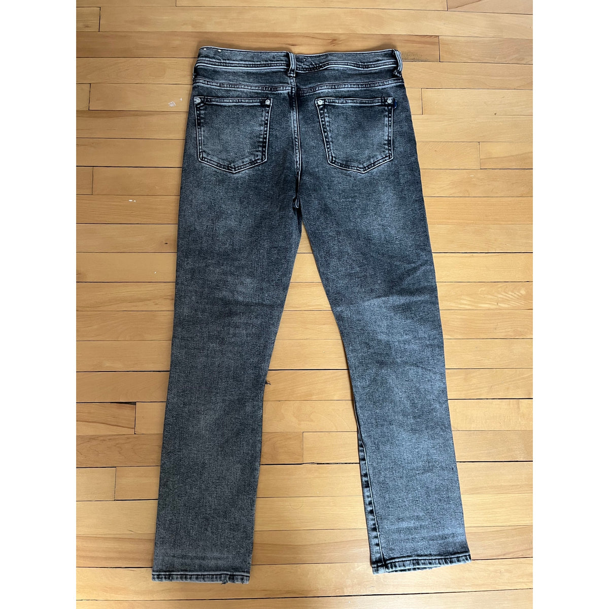 Anthropologie Pilcro Hyphen Relaxed Slim Straight Jeans 30 Acid Wash Grey