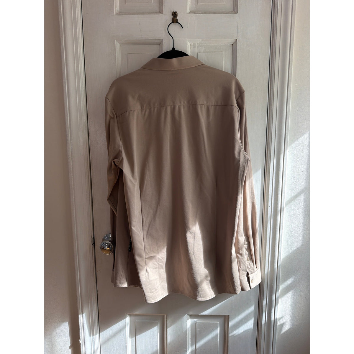 YOUNGLA 803 Men's Long Sleeve Button Up Dress Shirt - Beige / Tan, XL (NWT)