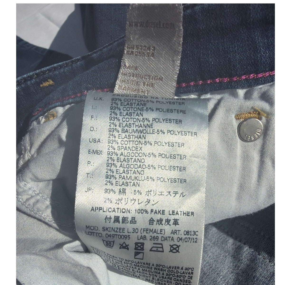 Vintage Diesel Skinzee Size 29x30 Super Slim Skinny Midrise Dark Wash Jeans EUC