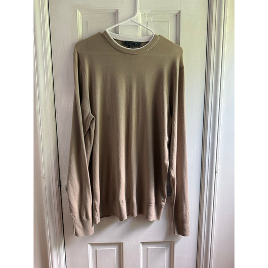 G/FORE Sweater Mens M Beige Long Sleeve Knit Crewneck Luxury Golf Casual