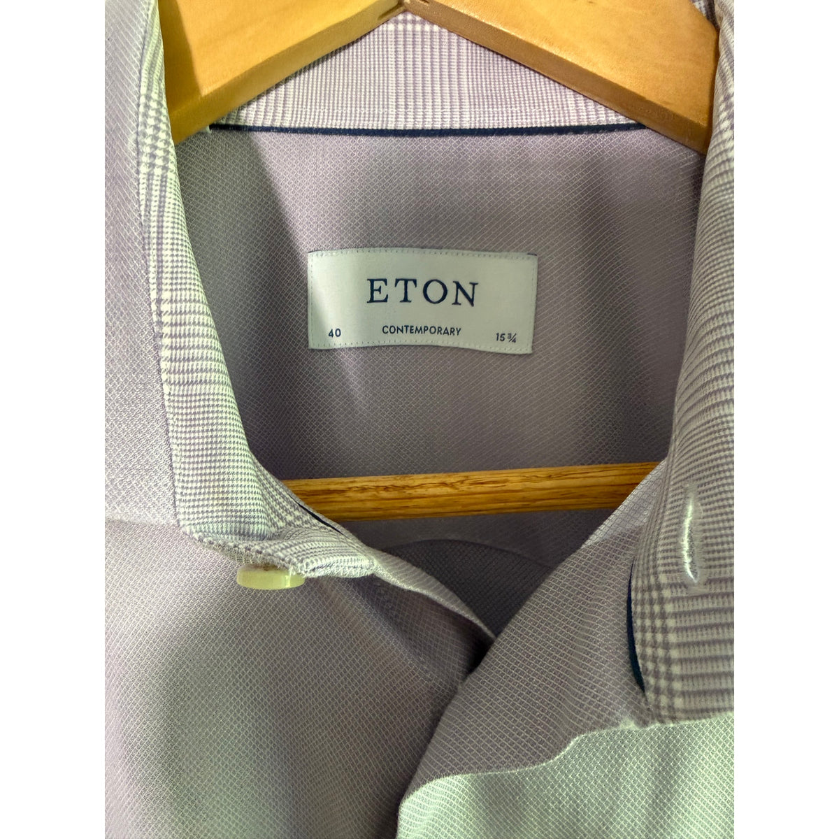 Eton Contemporary Fit Dress Shirt Men 40/15.5 Lavender Purple