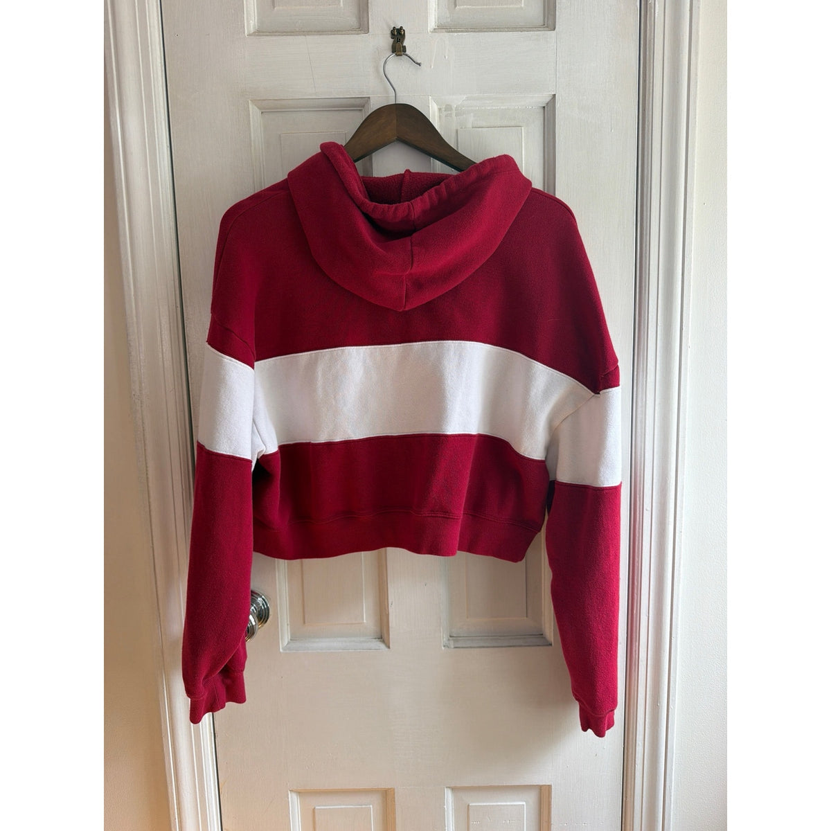Victoria's Secret PINK Cream Green Velvet Stripe Full Zip Lounge Hoodie M | Y2k