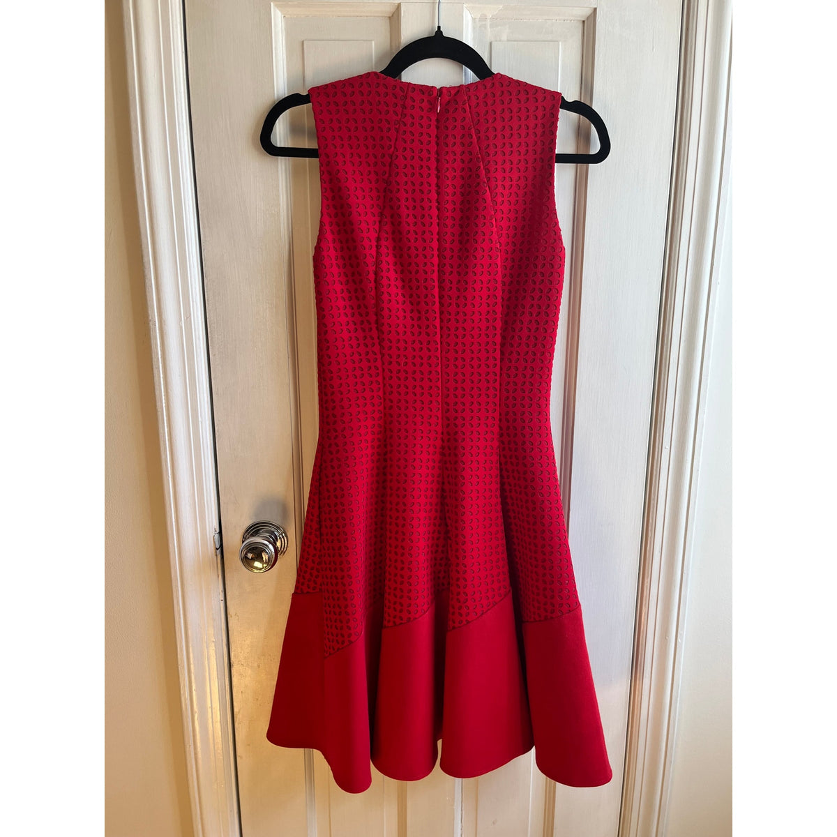 ❤️ Stunning REISS "Pinot" Red Laser-Cut Fit & Flare Dress – Size US 2