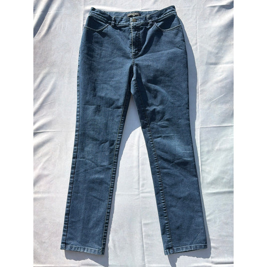 Lafayette 148 Size 6 High Rise Dark Wash Straight Leg Jean