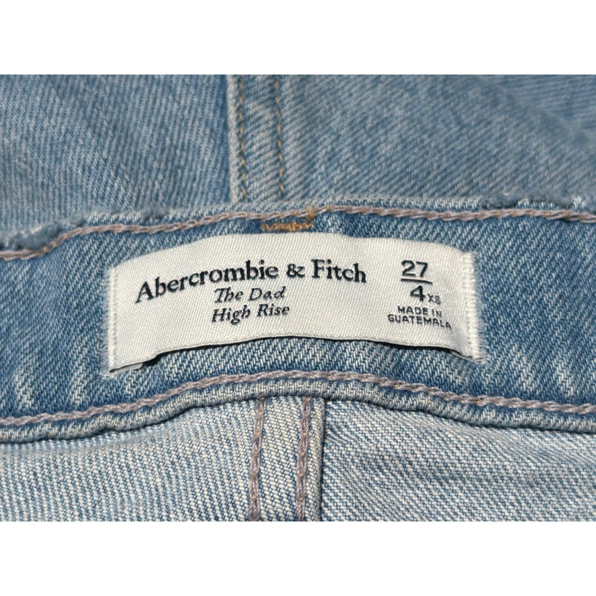 Abercrombie Curve Love High Rise Dad Jeans Acid Wash Distressed 27