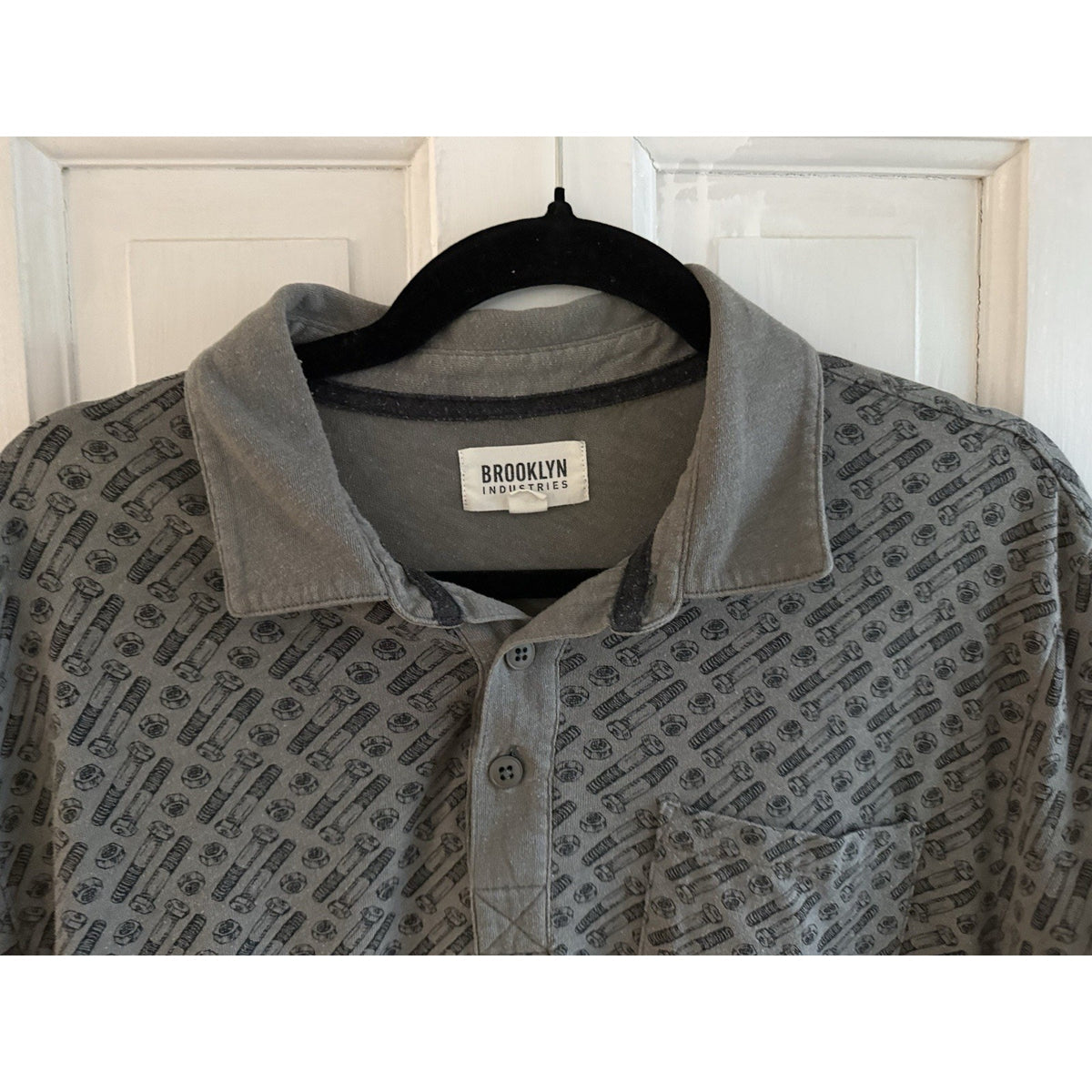 Brooklyn Industries Mens Cotton Blue Polo Shirt Pocket