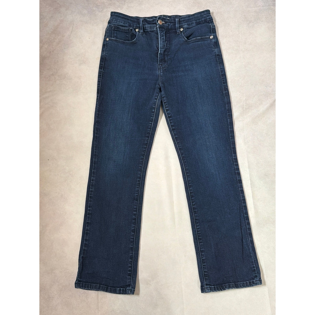 Good American Size 10 Good Curved Straight Dark Wash High Rise Straight Leg