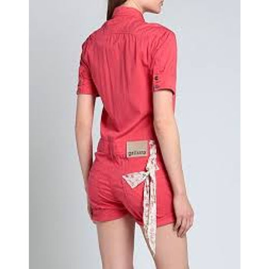 🌸 Galliano Archival Coral Utility Romper with Floral Tie Small 🌸