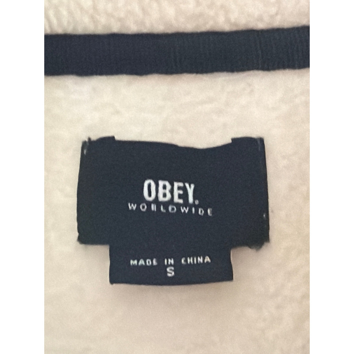 Obey Worldwide Colorblock Quarter-Zip Fleece Pullover, Small 