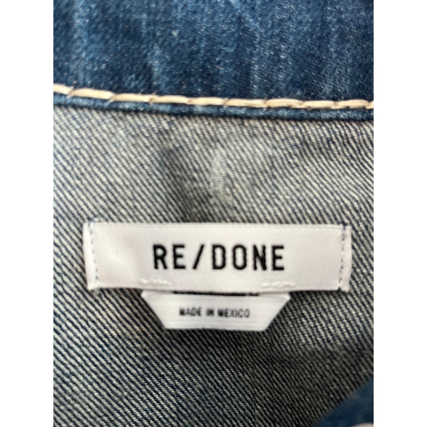NWT RE/DONE Chunky Stitch Indigo Cropped Trucker Jacket S ✨ Street Holy Grail ✨