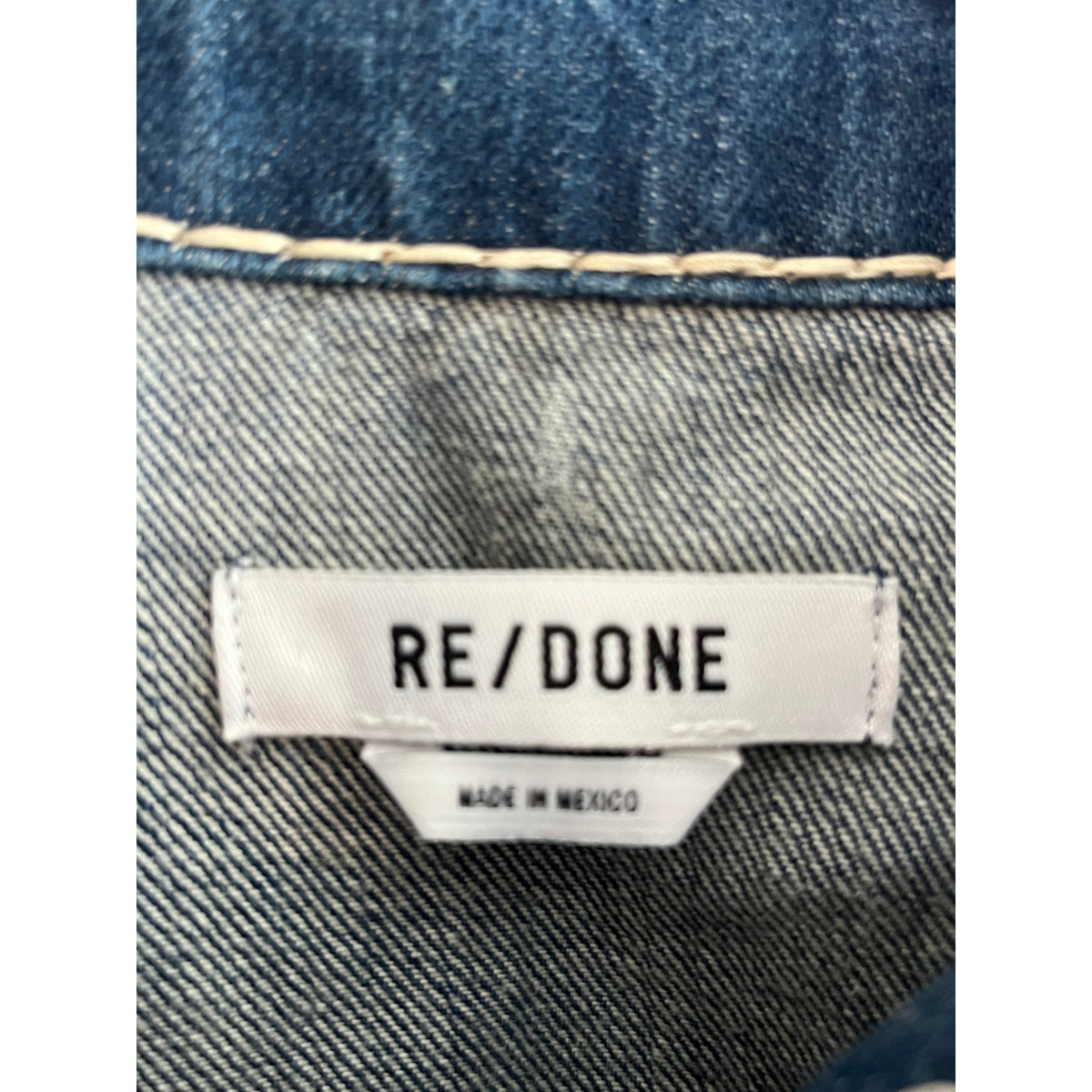 NWT RE/DONE Chunky Stitch Indigo Cropped Trucker Jacket S ✨ Street Holy Grail ✨