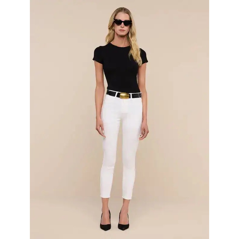 L'Agence Margot High Rise Skinny Jeans Blanc White Size 28 Super Stretch