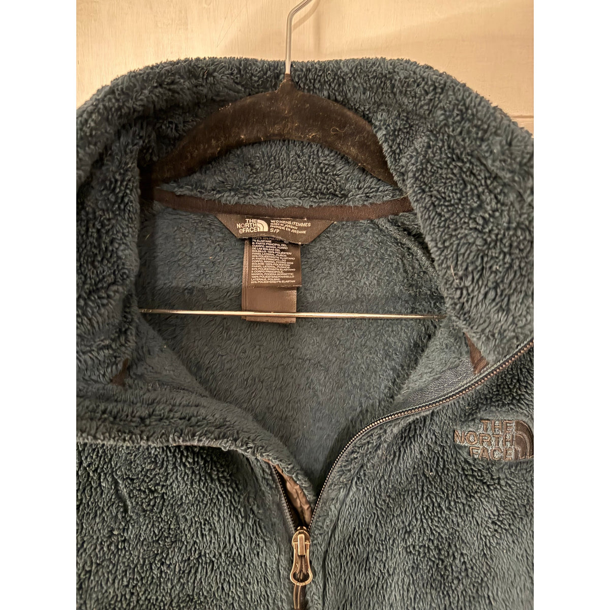 North Face Small Fuzzy Osito Deep Teal Zip Up Fleece Jacket