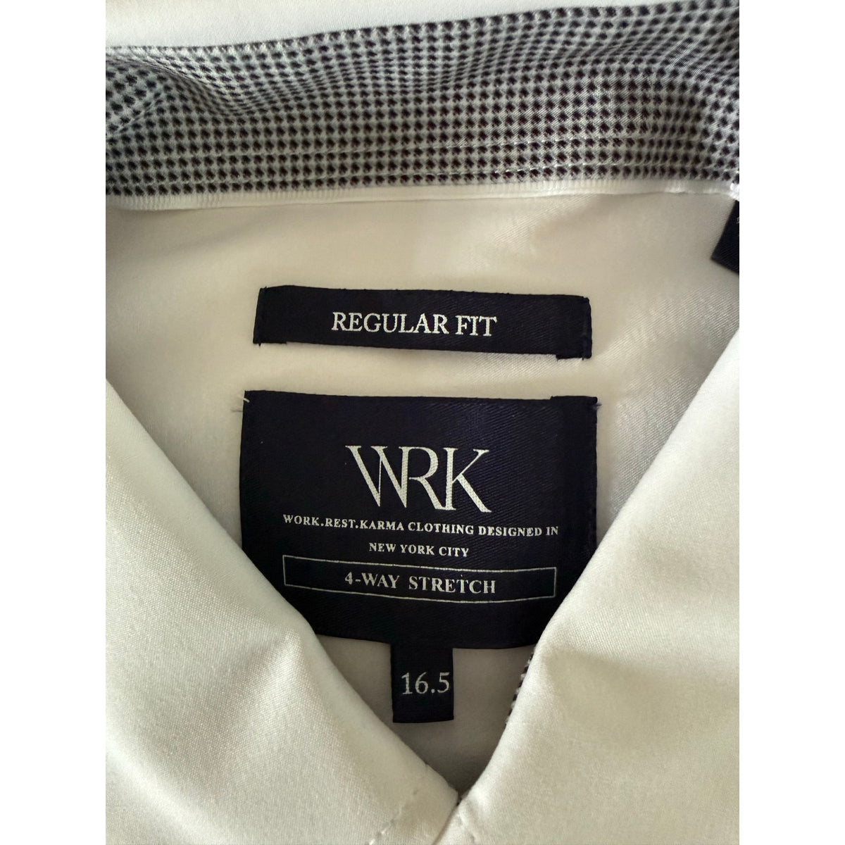 WRK Men's Solid White Dress Shirt - Size 16.5" Regular Fit - NWT