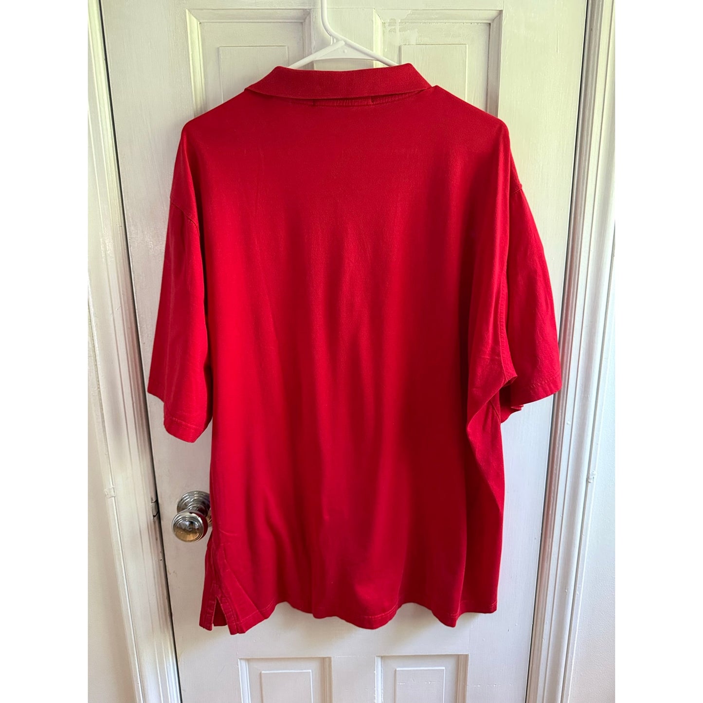 Vintage Fairway Greene Salem Witch Logo Red Polo Shirt Golf Mens Large L EUC