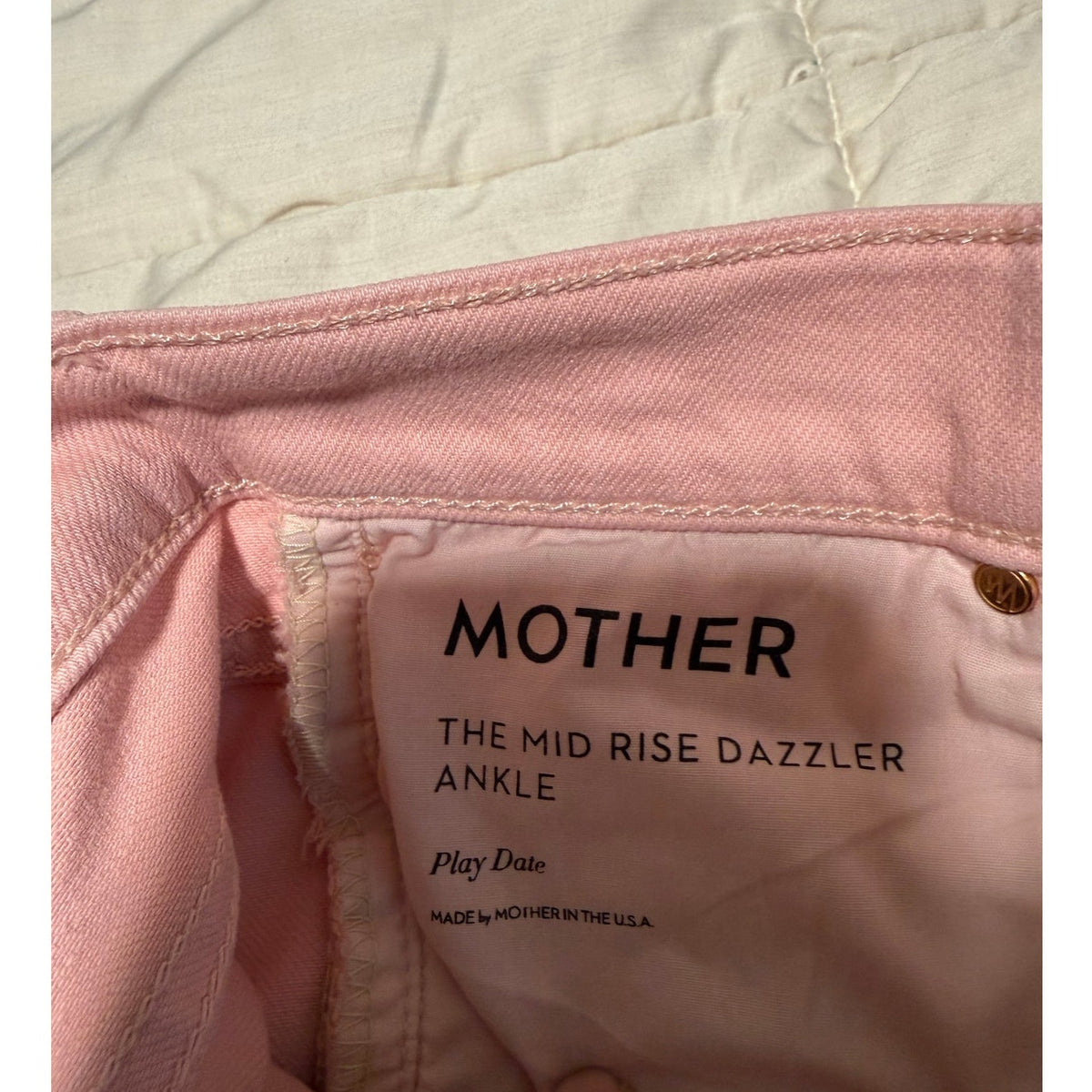 Mother Jeans Pink Mid-Rise Dazzler Ankle - Size 25