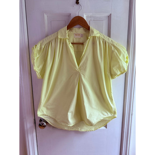 Nation LTD Women’s Size XS Soft Pima Cotton Yellow Short Sleeve Top Blouse EUC