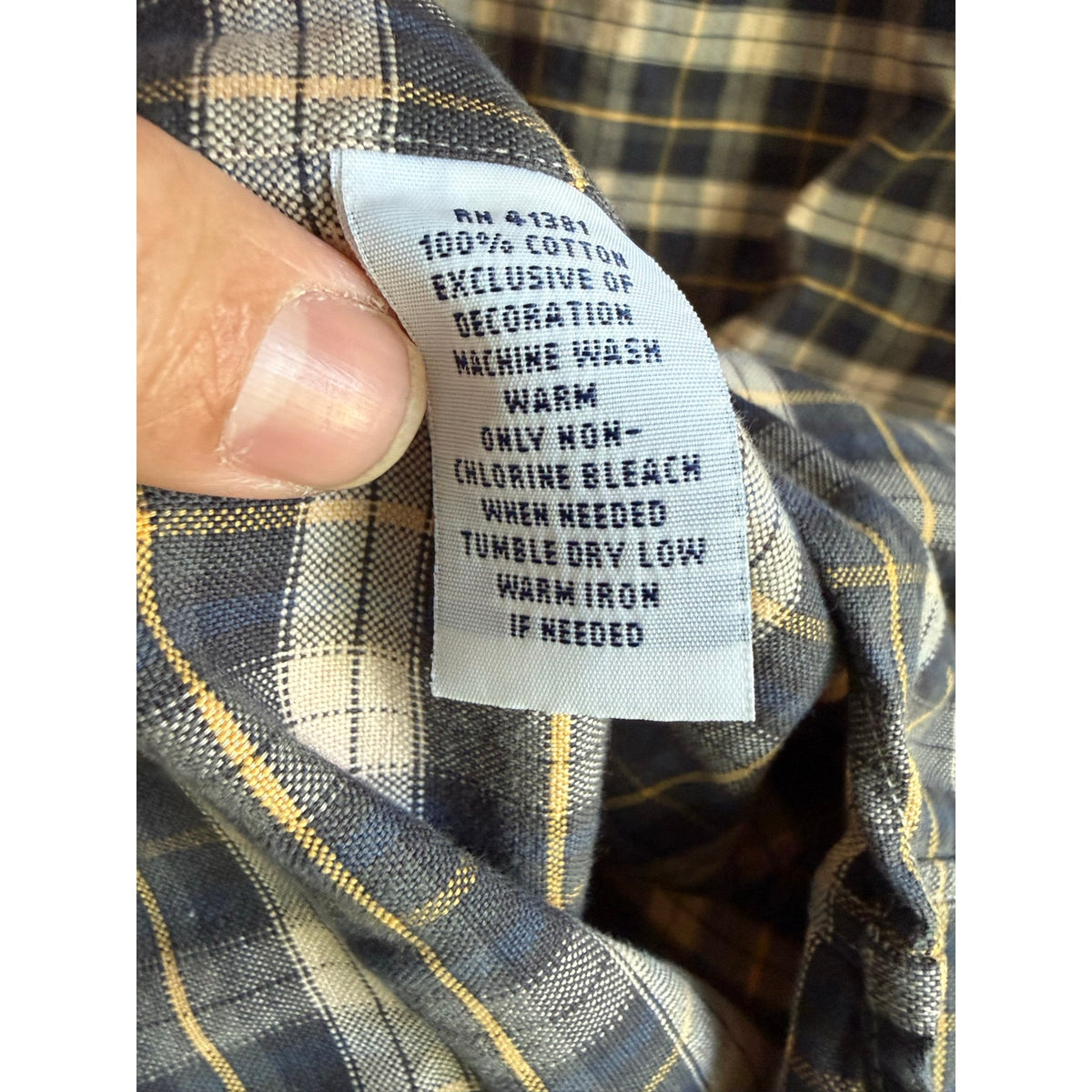 Polo Ralph Lauren Plaid Gold Brown Medium Button Down Flannel Shirt