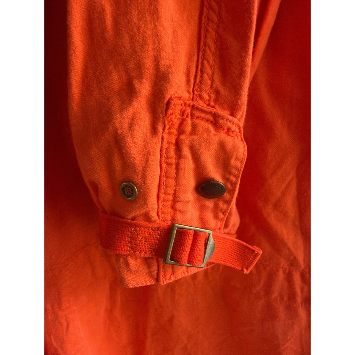Vintage Polo by Ralph Lauren Orange Cotton-Linen Field Jacket Medium 