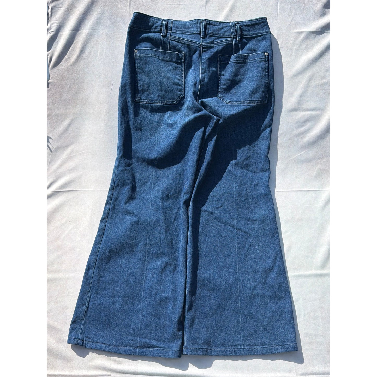 Anthropologie Maeve Dark Wash Wide-Leg Bootcut Jeans 32W EUC