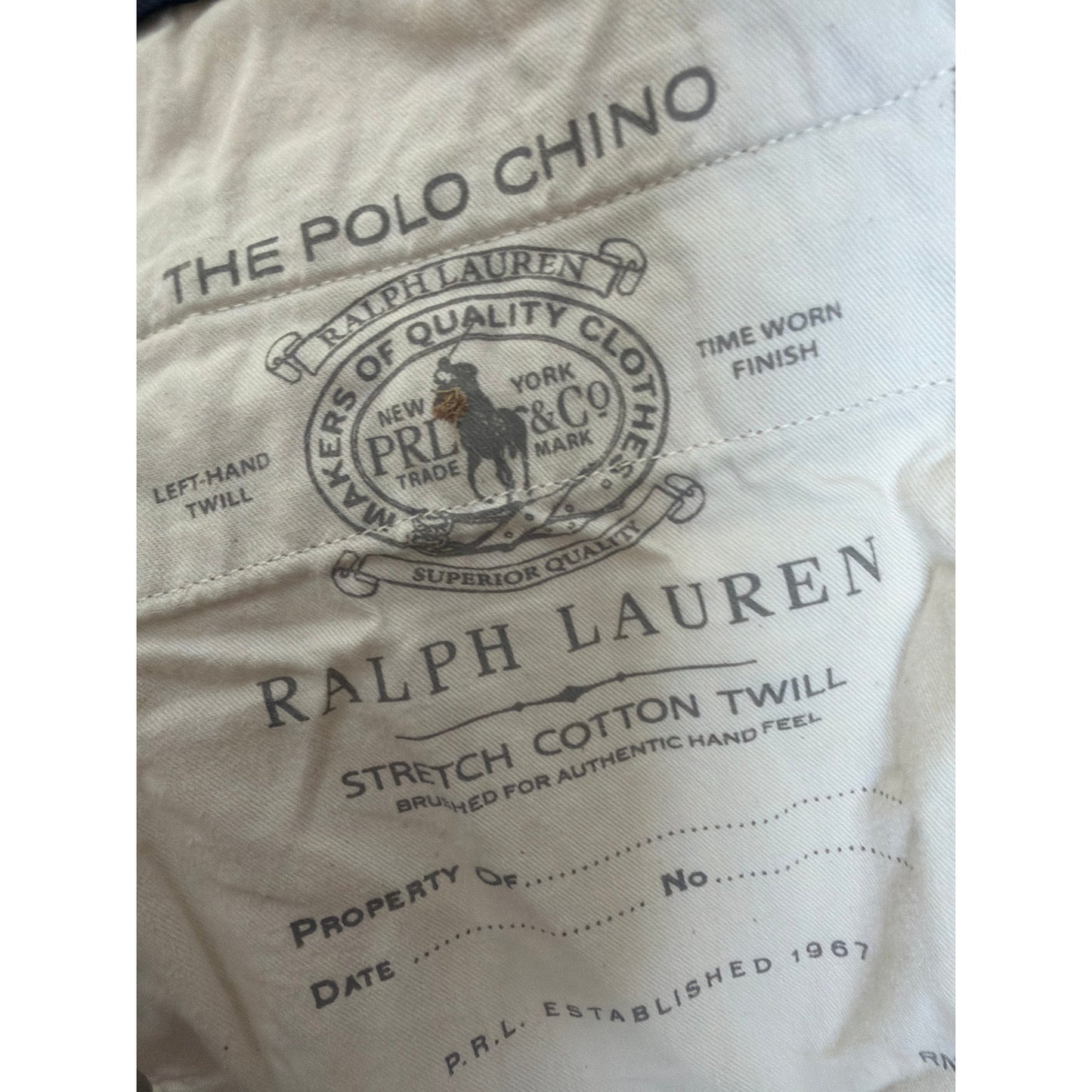 Polo Ralph Lauren "The Polo" Chino Size 30/32 Straight Fit