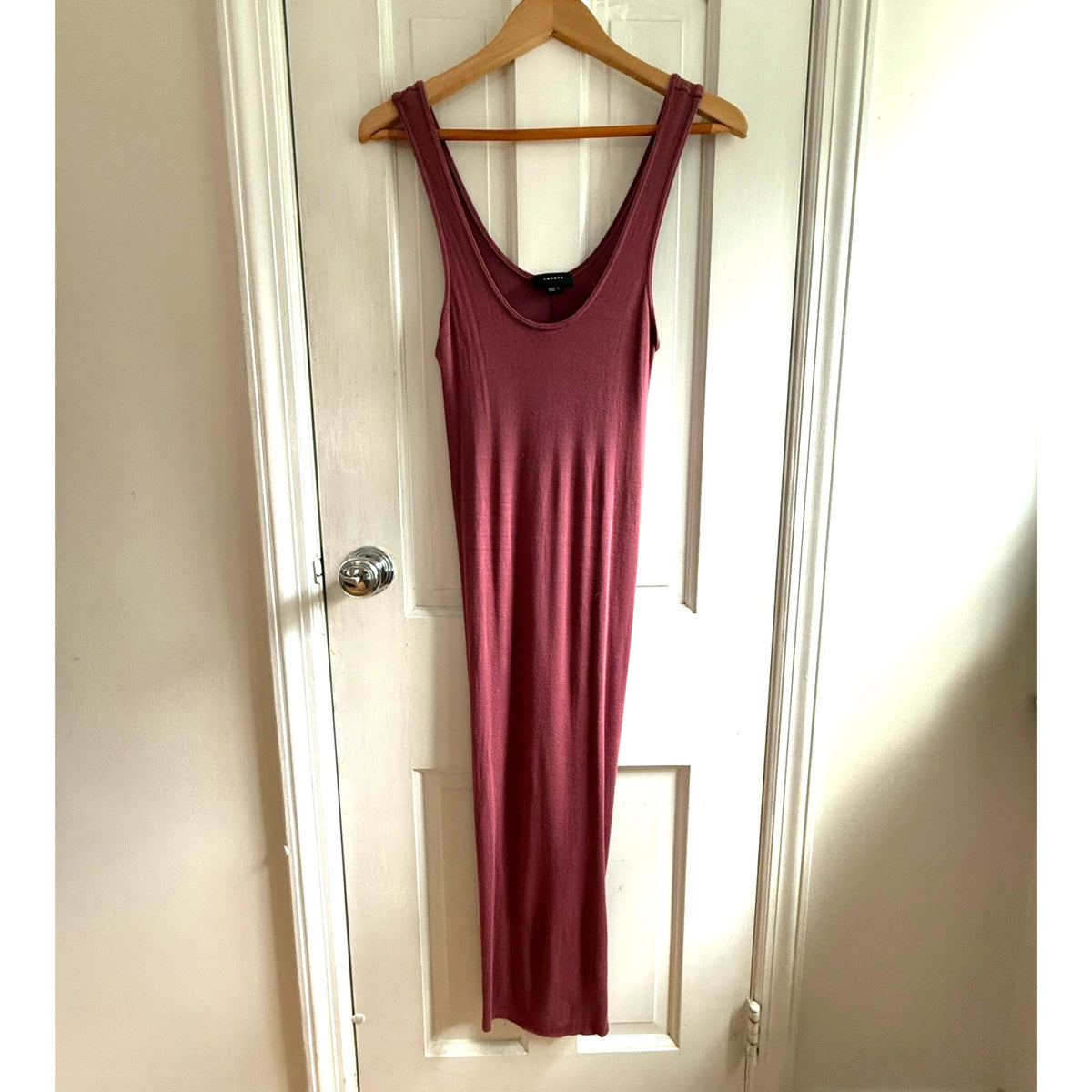 Twenty Montreal Red Ribbed T-Shirt Dress Size L Bodycon