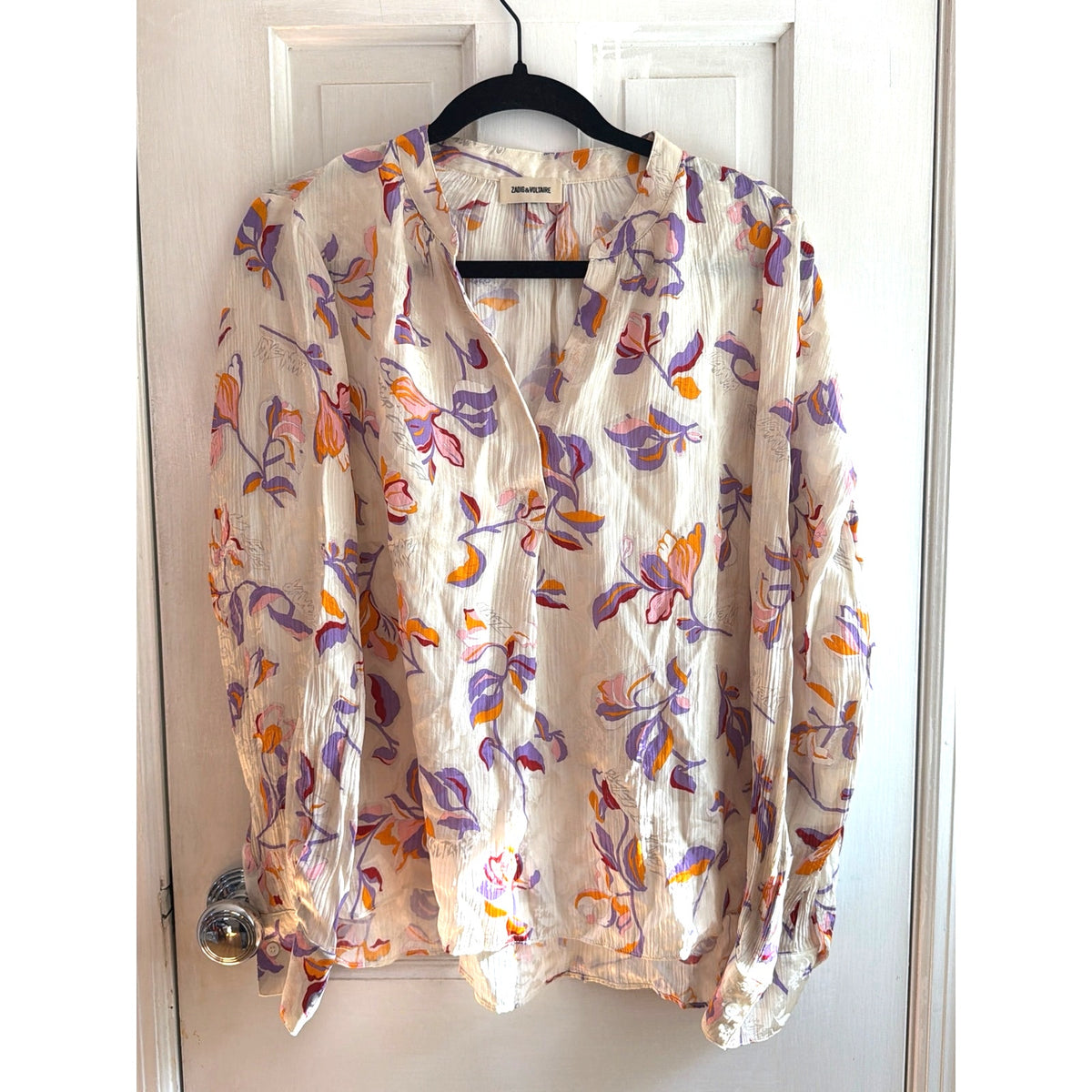 Zadig & Voltaire Tink Jac Cut Flowers Silk-Blend Blouse Small