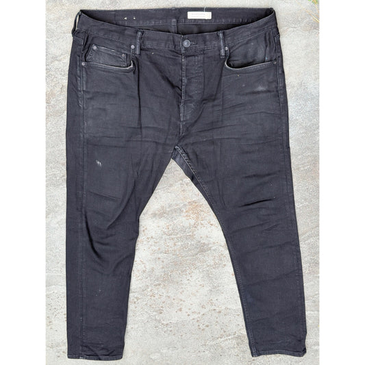ALLSAINTS Cigarette Slim Fit Jeans Black Wash Distressed W38 L30