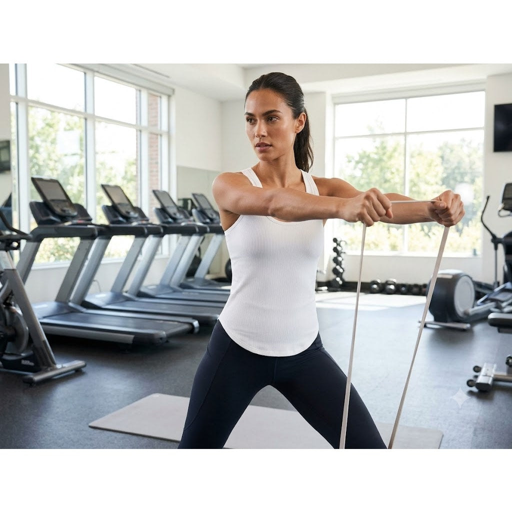 Athleta White Ribbed Seamless Tank Top Scoop Neck XS