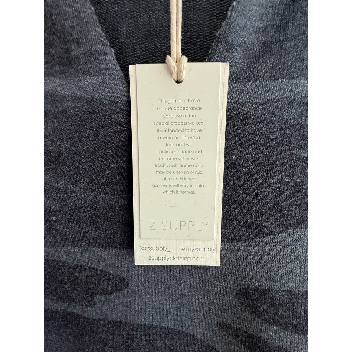 Z Supply Camo Grey Split Neck T-Shirt Dress Size Small NWT