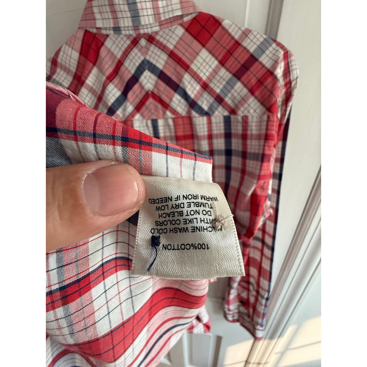 Brooklyn Industries Red, White, & Blue Plaid Button Down Shirt - Size Small