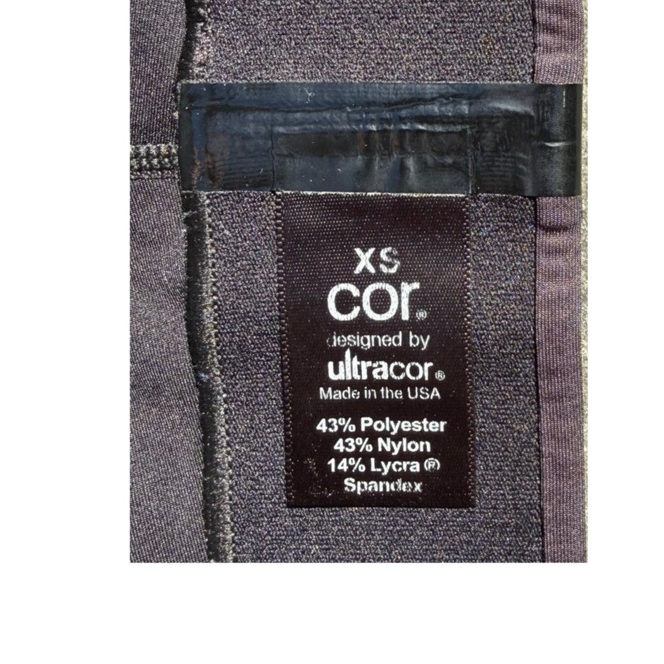 COR by Ultracor Leopard Print Leggings Purple Black High Rise XS EUC