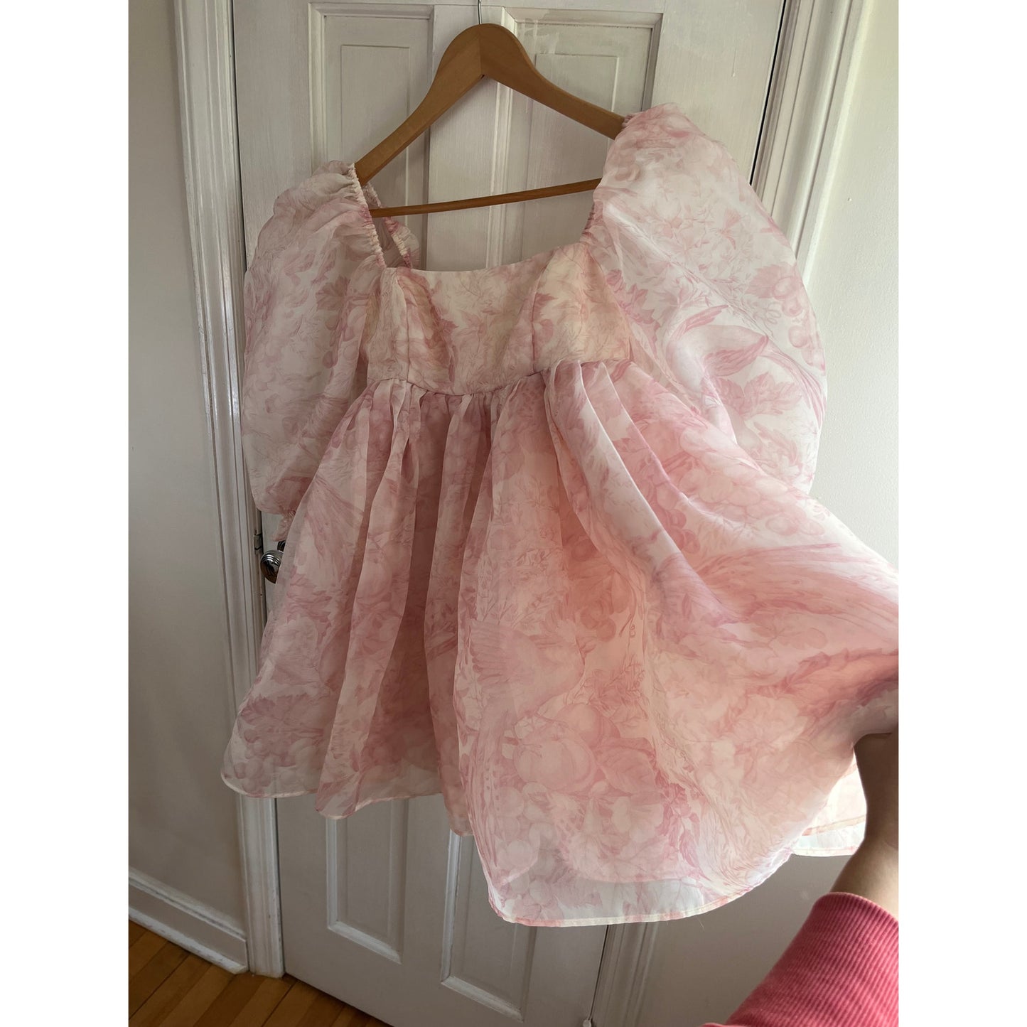 🌸 Selkie The Ribbon Puff Mini Dress in Rose Pink XS 🌸