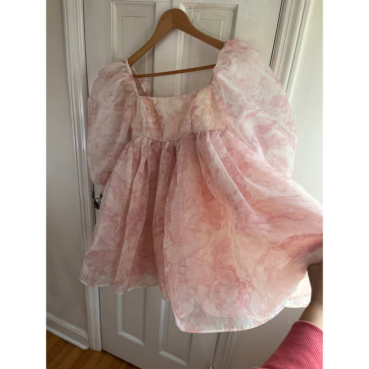 🌸 Selkie The Ribbon Puff Mini Dress in Rose Pink XS 🌸