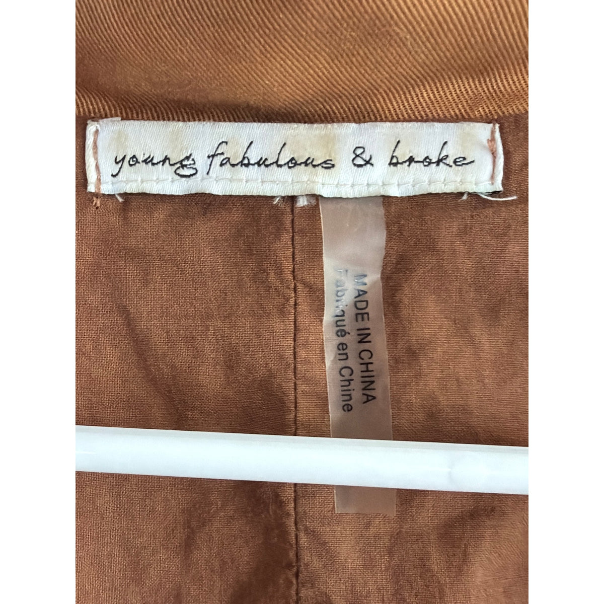 Young Fabulous & Broke YFB Yellow Utility Zipper Jacket Medium EUC