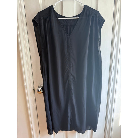Athleta Dress Womens XL Black Lightweight Stretch Midi Travel Casual Athleisure