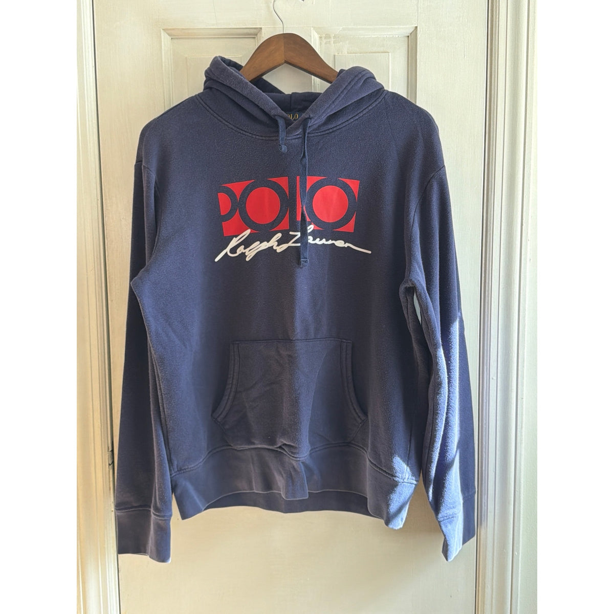 Polo Ralph Lauren Men's Spellout Script Logo Pullover Hoodie - Medium 