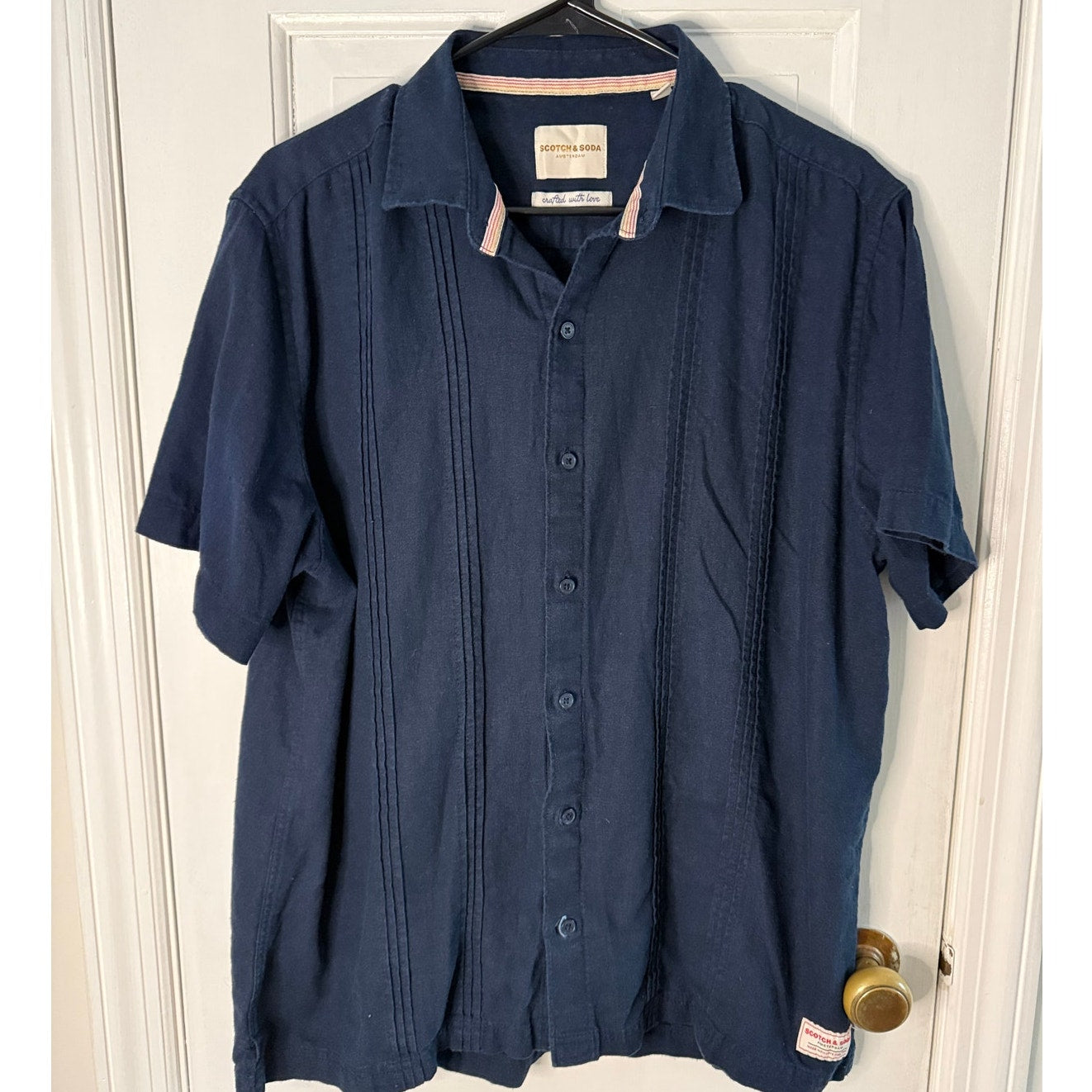 Scotch & Soda Men's Button Down Navy Blue Size Large Excellent Condition