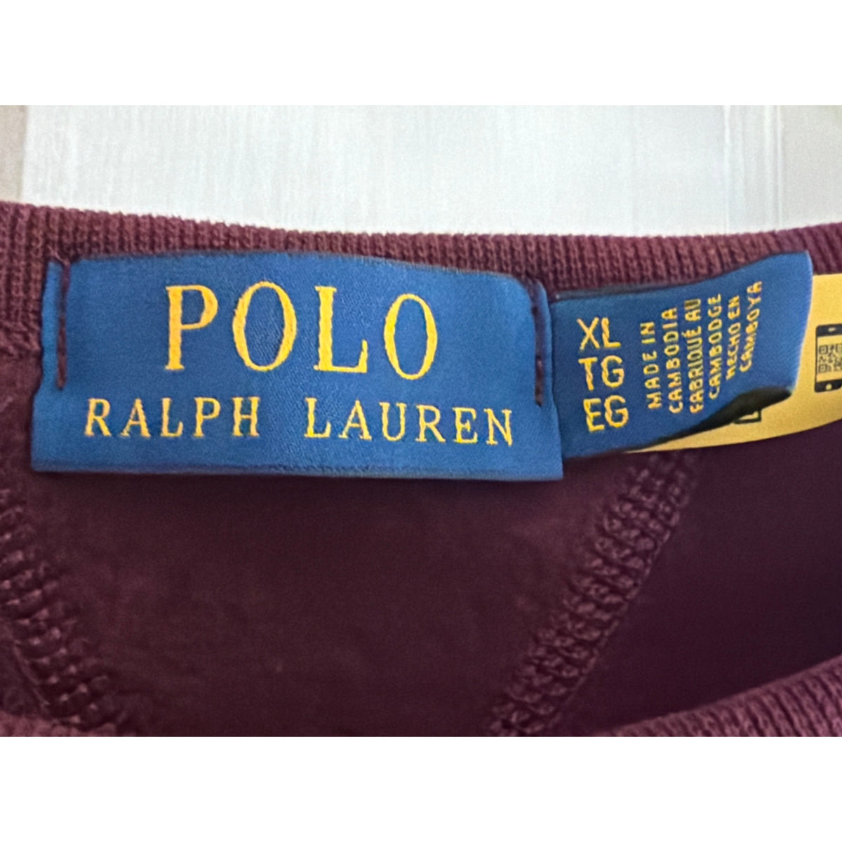 Polo Ralph Lauren Mens XL Crewneck Sweatshirt Maroon Burgundy Fleece Pony Logo